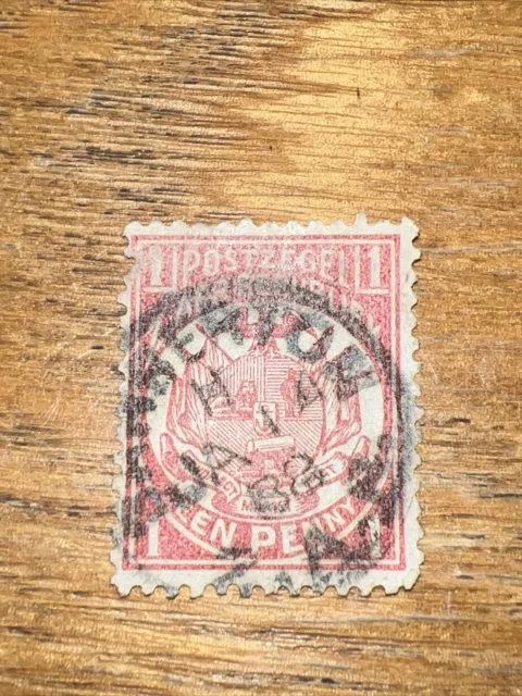South Africa Stamp 1885 Arms of Transvaal Postzegel Z.AFR. Republiek Een Penny