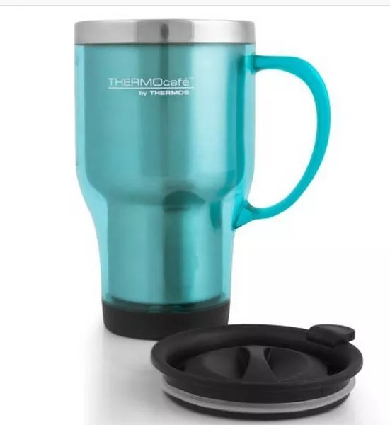NEW Thermos Plastic Outer Travel Mug 470 ml S/Steel Insulated Interior Coloured