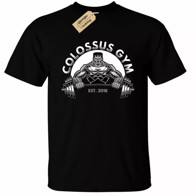 Colossus T-Shirt Palestra Uomo Formazione Muscolo Bodybuilding Top Allenamento