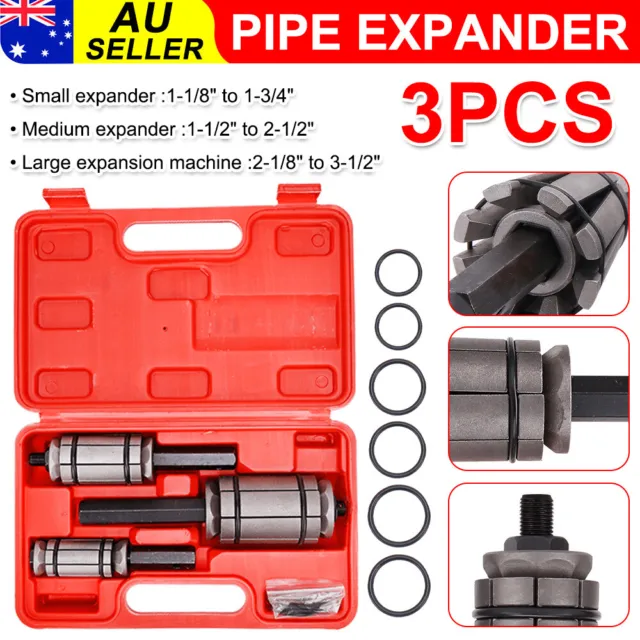 3 Pieces Tail Pipe Expander Set Muffler Exhaust Pipe Dent Auto Removers Tool Kit