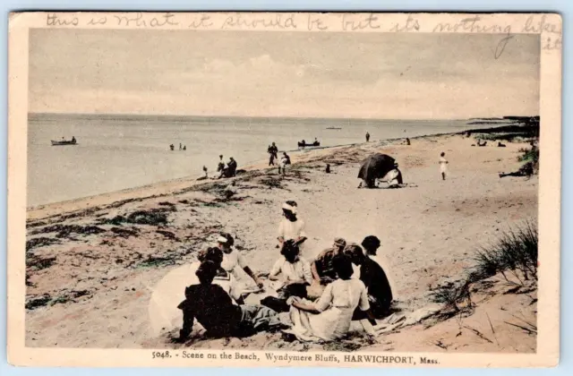 1918 Wyndymere Wyndemere Harwich Port Beach Scene Nickerson Postcard