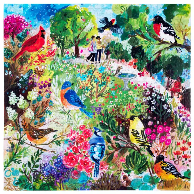 Birds in the Park 1000 Piece Jigsaw Puzzle by eeboo ~Artist Jennifer Orkin Lewis