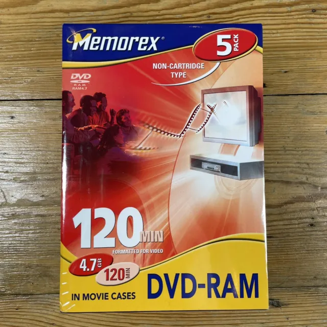 Memorex DVD RAM 5 Pack 4.7gb 120 Min Movie Cases