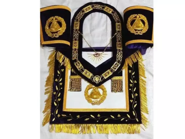 Masonic grand master apron collar & cuff's purple