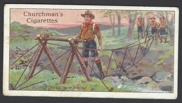 Churchman - Boy Scouts, 3Rd Series (Brown) - #35 Scout's Three Rope Bridge