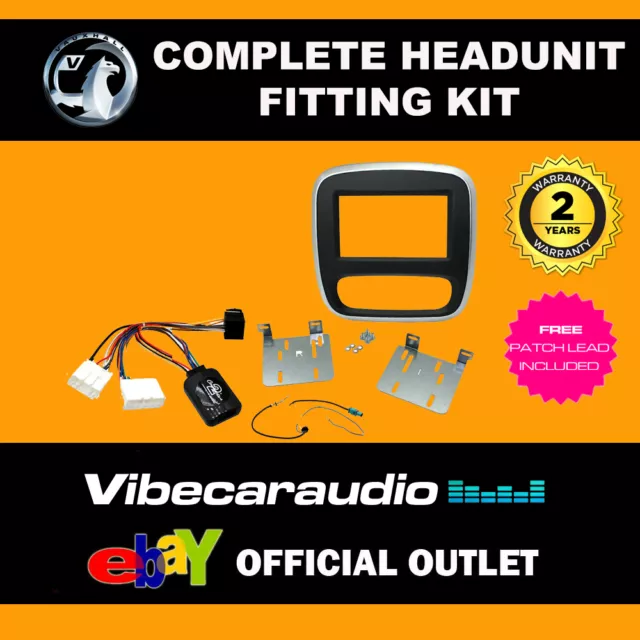 CTKVX38 Vauxhall Vivaro 2015> Double Din Fitting Kit Silver/Black