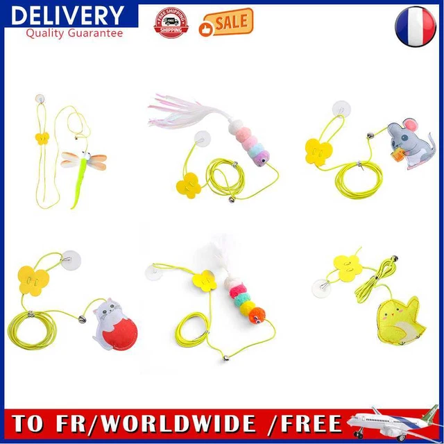 Cat Toy Hanging Funny Self-hey Stick with Bell Kitten Playing Teaser Wand Toys