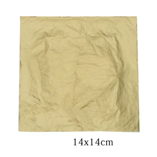 100Pcs / Set Hell Gold DIY Folie Blatt Papier Essen Kuchen Dekor Essbar Gleiten