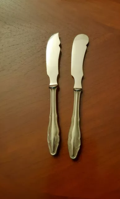 Butter- und Käsemesser, 20 cm, Wellner ?, sehr dekorative Sammlerstücke