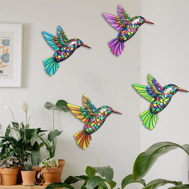 Metall-Vogel Dekorative Artikel Garten 4pc Home Decor Hängende Ornament