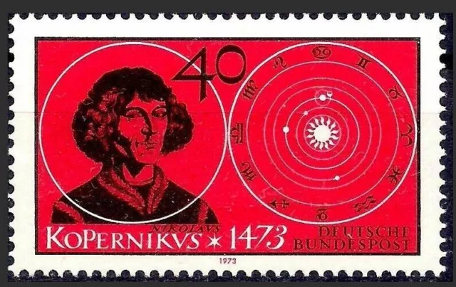 Germany 1973 MNH, Copernicus Astronomy Solar System Sun Science People    [OS]