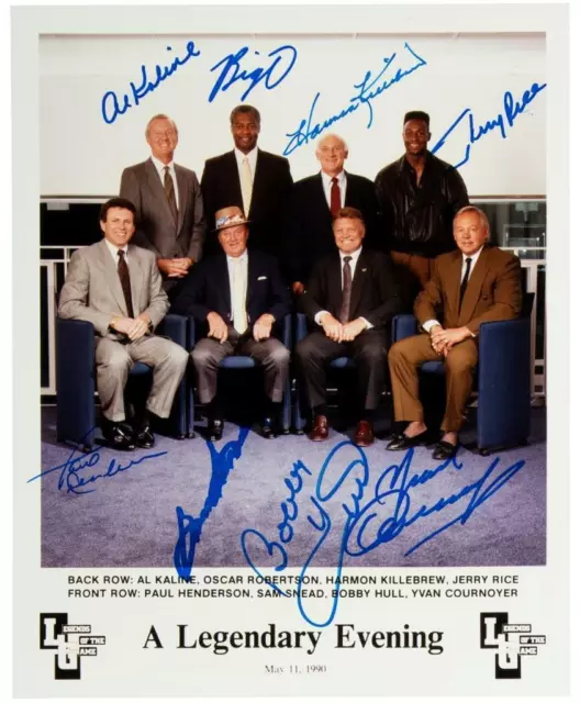 1990, All-Time Greats, 1, 8"x10" Signed/Auto, Kaline, Snead, Rice, Hull, w/LOP