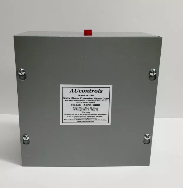 Static Phase Converter for 8 to 12 HP, runs 230VAC,3-phase motors w/single phase