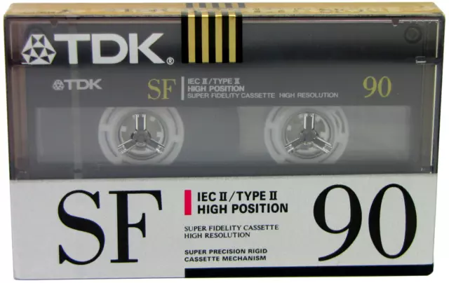 ⭐⭐⭐TDK SF 90 TYPE II Chrome Blank Audio Cassette Tape (1990) BRAND NEW & SEALED 2