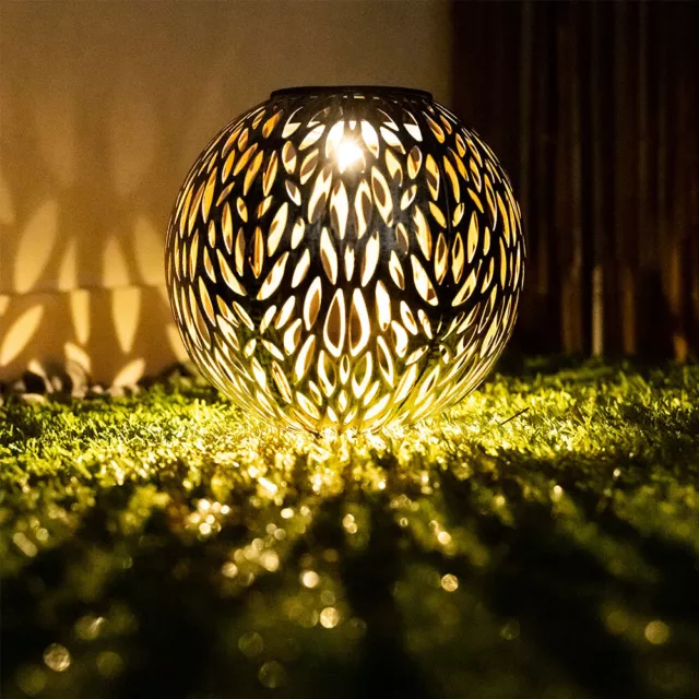 LED Außen Steck Lampe SOLAR Garten Deko Leuchte Hof Weg Kugel Strahler Erdspieß