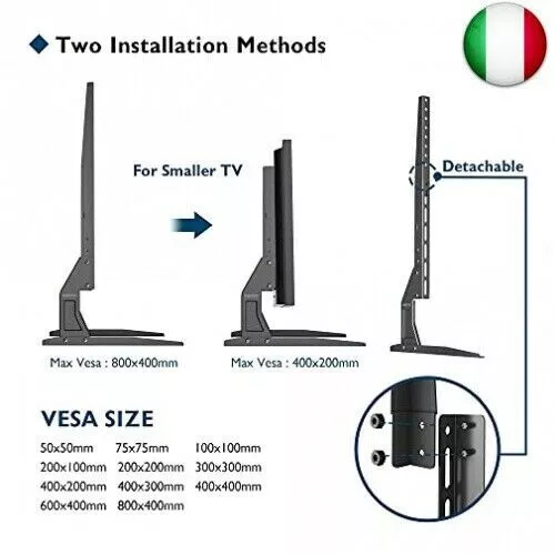 BONTEC Supporto Piedistallo TV per schermi TV LED LCD OLEDPlasma da 22-65