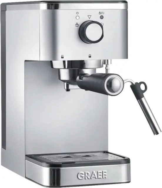 Graef ES 400 Edelstahl-Silber Espresso-Maschine Siebträger 15 bar