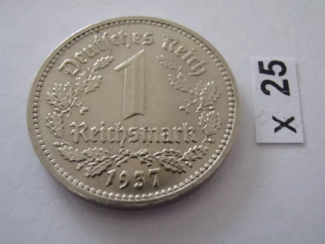 1937 J 1 Reichsmark Jäger 354 Kursmünze Nickel Drittes Reich Mark Münze vz