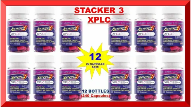 Apilador 3 XPLC 3, 240ct 12 botellas x 20 quilates para pérdida de peso y energía caducidad 12/2027