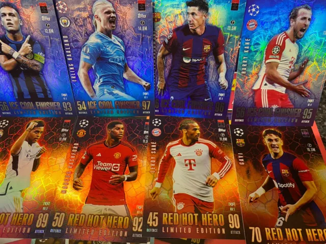 Topps Match Attax EXTRA CL 2023/2024 - ICE COOL Finisher & RED HOT Hero Cards