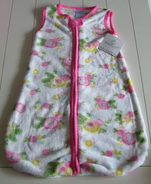 Girls Dream Gro Super Soft Warm Plush Cozy Floral Sleeping Bag Sack 0-3M, 3-6M