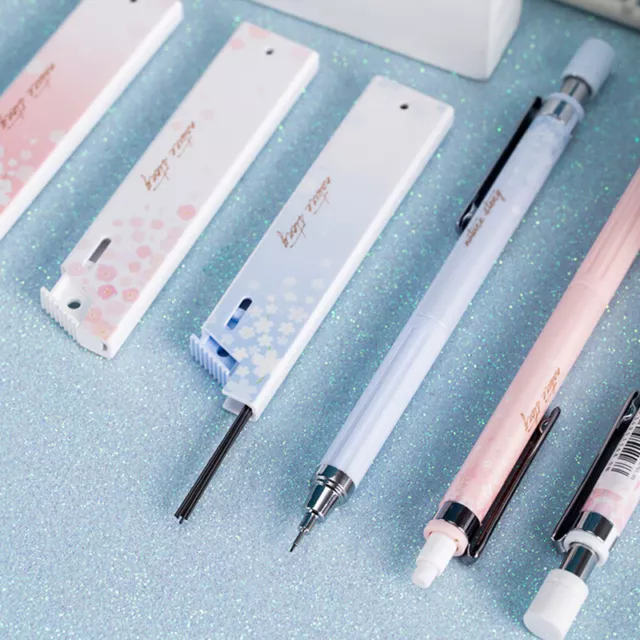 6pcs/set 0.5mm Cherry Blossom Mechanical Pencils with Pencil Refills Press PTM 2