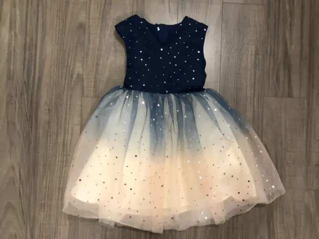 GIRLS SIZE 6 - Blue & Cream Sparkle Tutu Dress