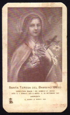Santa Teresa del Bambin Gesù   Santino Santa Lega Eucaristica SLE S.L.E 