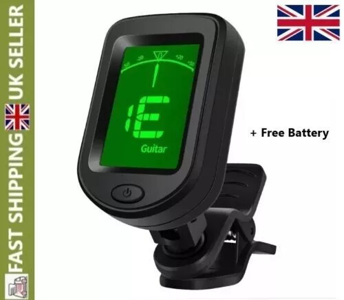 Digital Chromatic LCD Clip-On Tuner For Guitar Ukulele Violin Acoustic Electric