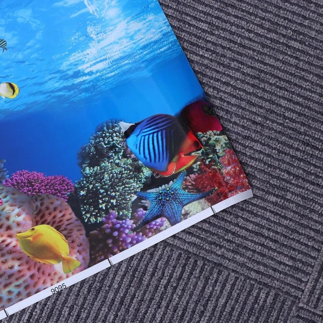 3 D Aquarium Background Picture Black Wall Paper Double Sided 10