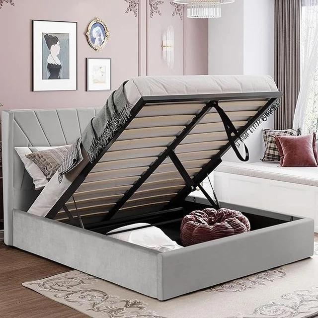 double-ottoman-bed-frame-gas-lift-storage-velvet-light-grey-4ft6
