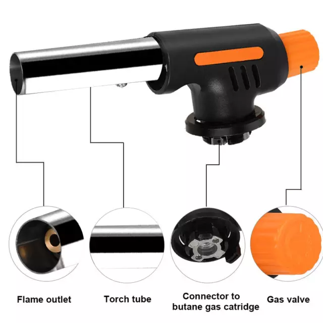 Butane Gas Torch Blow Torch Iron Welding Soldering Fire Lighter Frame Gun  BBQ 3