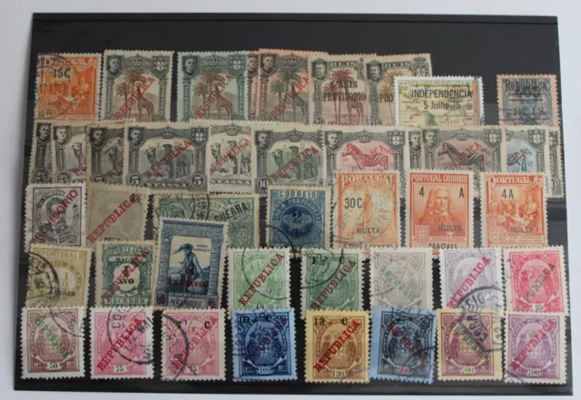 PORTUGAL & KOLONIEN IN AFRIKA , viele alte gebrauchte Briefmarken, Aufdruck 2