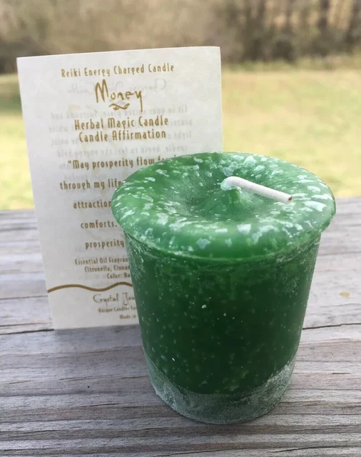 MONEY REIKI CANDLES Crystal Journey CANDLES Herbal Magick votives