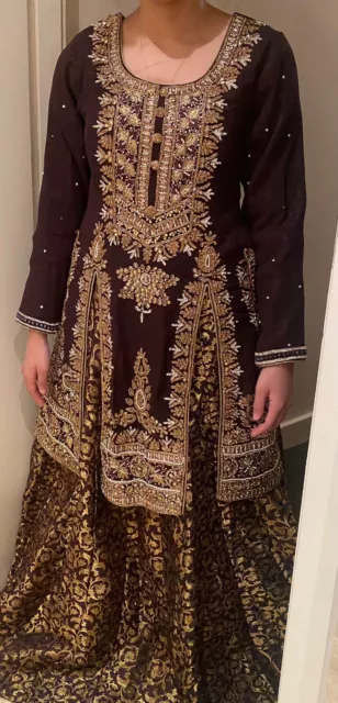 asian pakistani indian wedding/party wear dress
