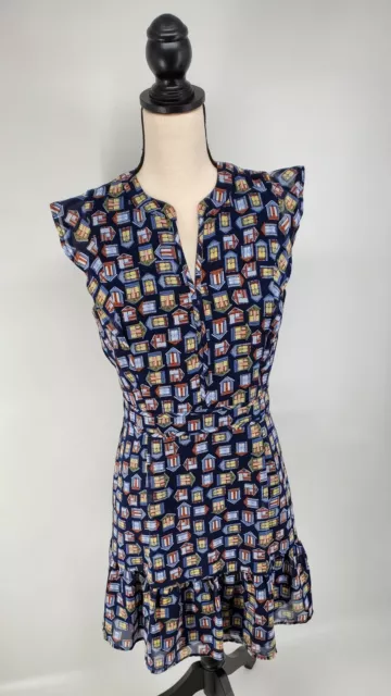 Maison Jules House Print Midi Length Dress - Women's Size 6 - Realtor