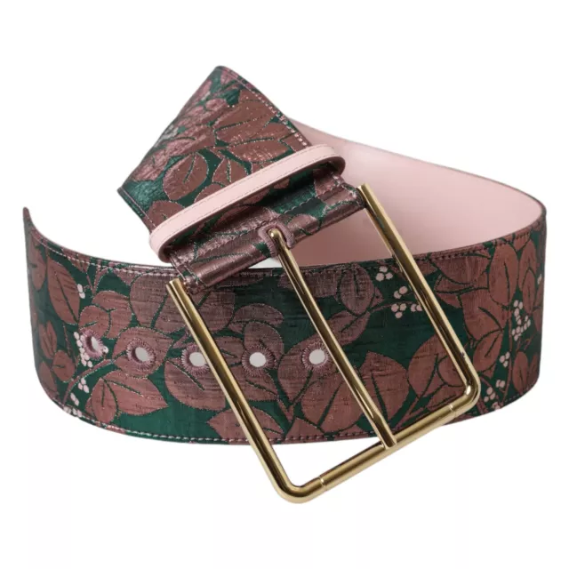 Cintura Dolce & Gabbana Rosa Jacquard Vita Lurex Larga 8cm Fibbia 75cm/3