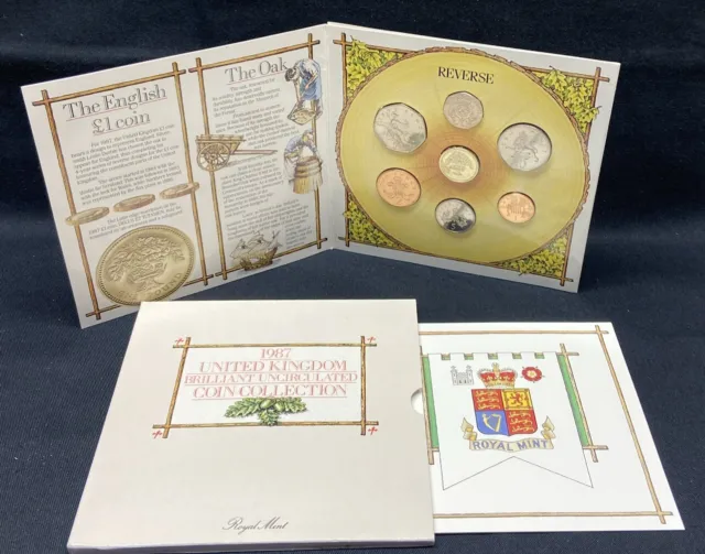 1987 United Kingdom Brilliant Uncirculated Coin Collection Set - Royal Mint