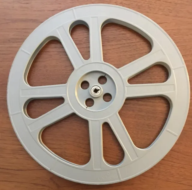 Vintage 16mm 2000ft film reel spool - 15 inch 38cm Grey Plastic Projection USA