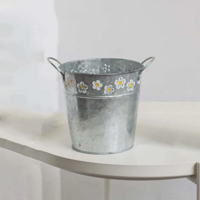 Flower Arrangements Vase Small Tin Pails Trendy Home Decor Cream