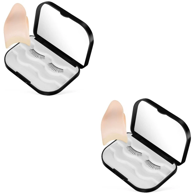 2 Count False Eyelash Box Empty Lash Case Eyelash Storage Case Suitcase Travel