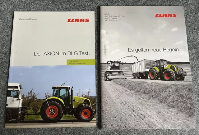 CLAAS AXION 850, 840, 820, 810 Traktoren Prospekt Broschüre Ersatzteilkatalog