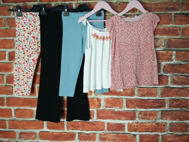 Pacchetti Ragazze Età 6-7 Anni H&M M&S 3/4 Leggings T-Shirt Top Floreale 122Cm
