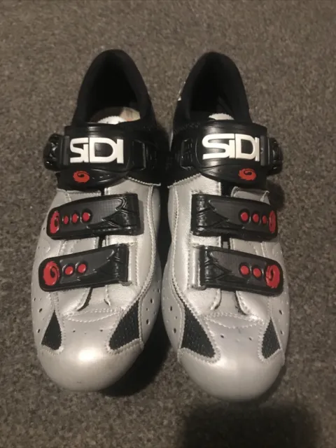 Sidi MTB SPD leather bicycle shoes Silver Uk 7.5 EURO 42