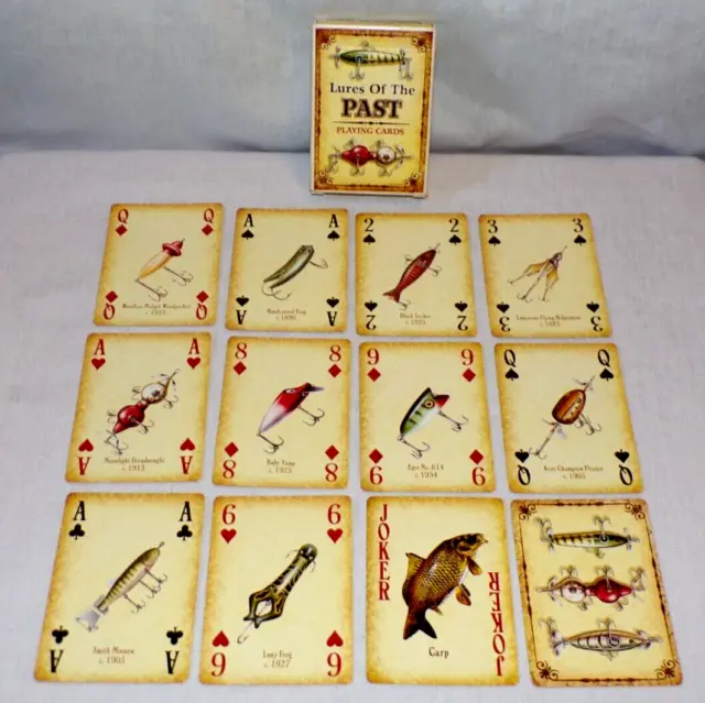 RIVERS EDGE LURES of the Past Deck of Playing Cards Antique Wood