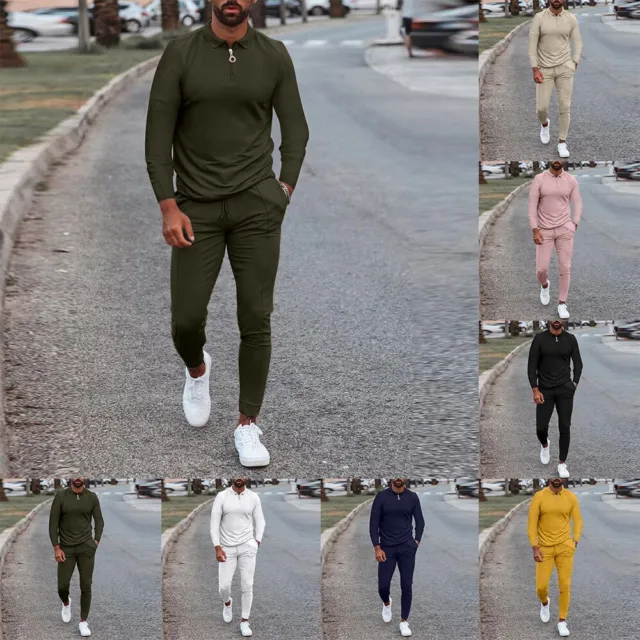 Set tuta sportiva uomo alla moda con maglietta solida e pantaloni per fitness