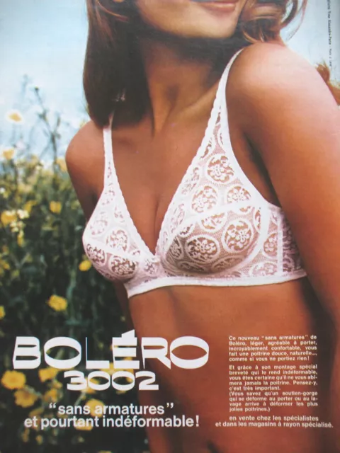 Publicite De Presse Bolero 3002 Soutien-Gorge Sans Armature French Ad 1972