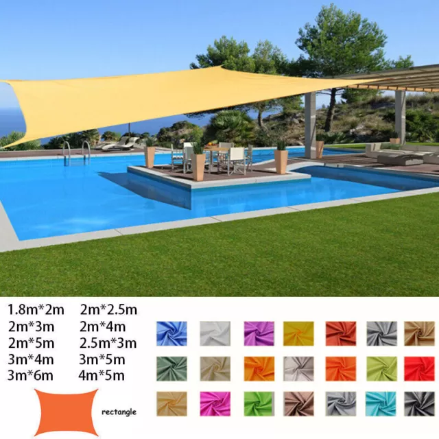 Jardín Sombra Sol Vela Resorte del Agua Dosel Protector Solar Patio Toldo Cubierta Rectángulo UV