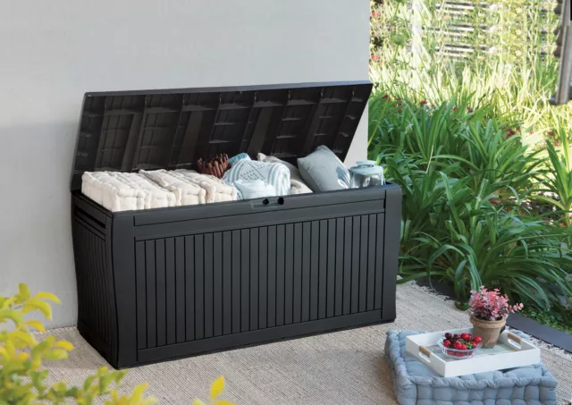 Keter Comfy Box, anthrazit, Kissenbox Auflagenbox Gartenbox Gartentruhe 270 L