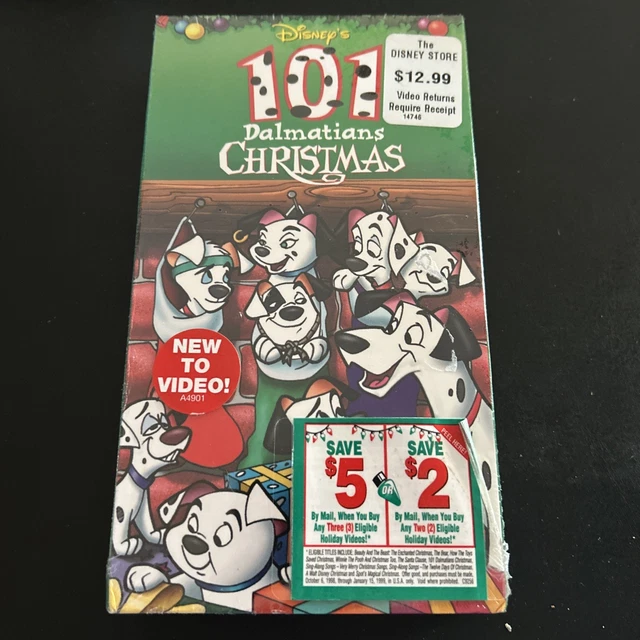 101 DALMATIANS CHRISTMAS Sealed VHS Blockbuster Y2K Disney Film New Old ...